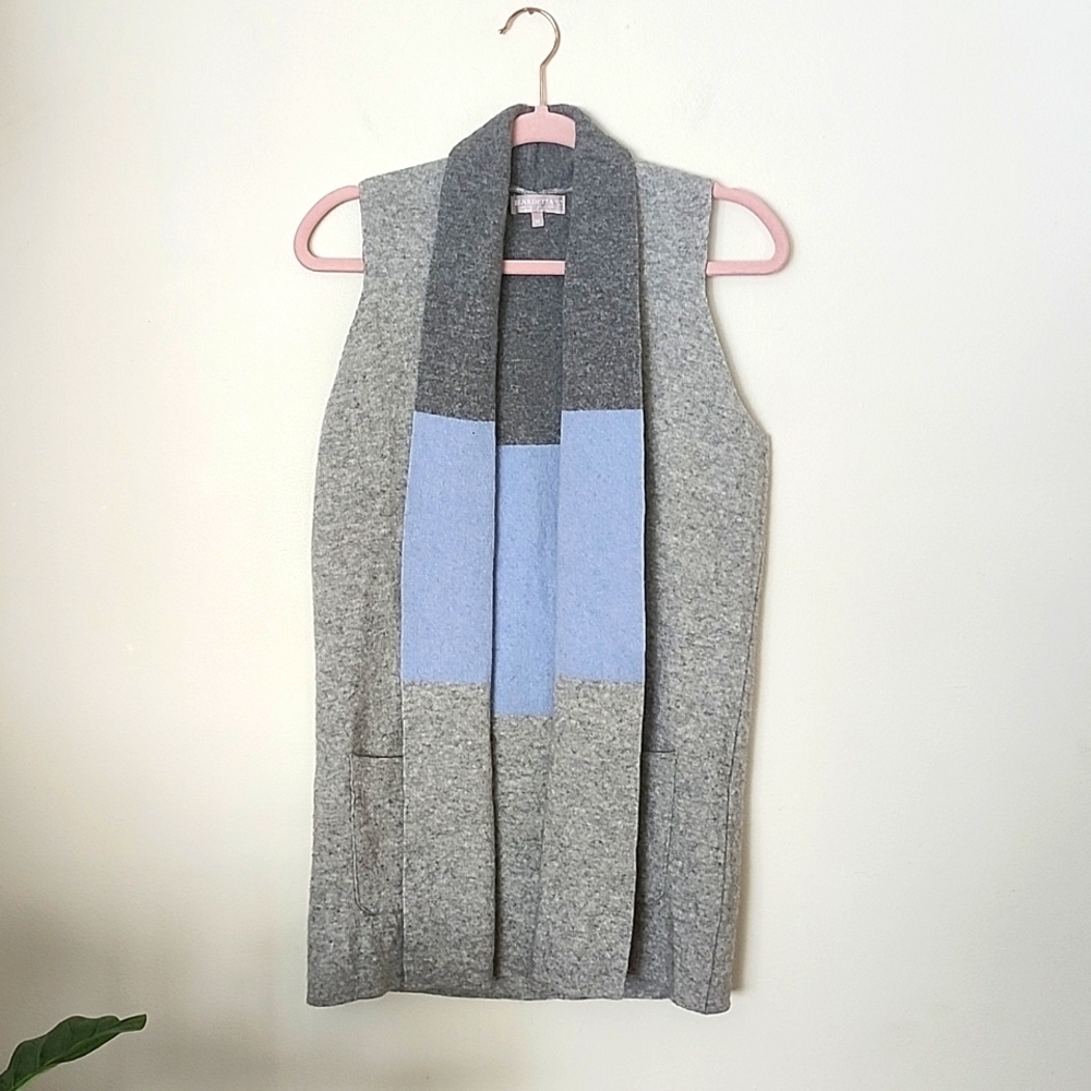 Benedetta B made in Italy merino wool cashmere sweater cardigan vest women's M